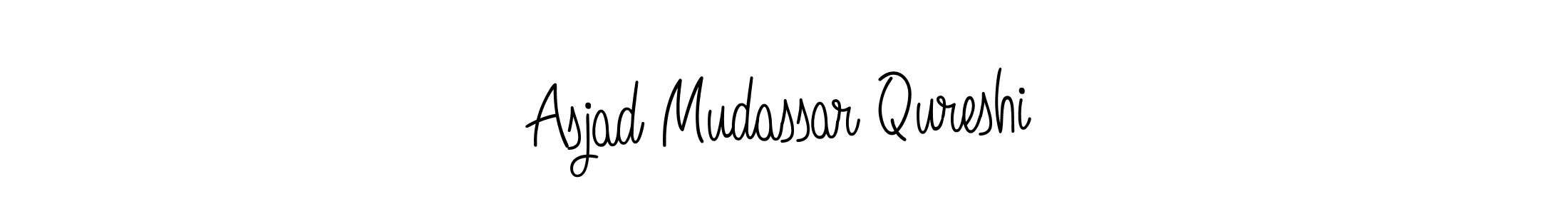 How to make Asjad Mudassar Qureshi name signature. Use Angelique-Rose-font-FFP style for creating short signs online. This is the latest handwritten sign. Asjad Mudassar Qureshi signature style 5 images and pictures png