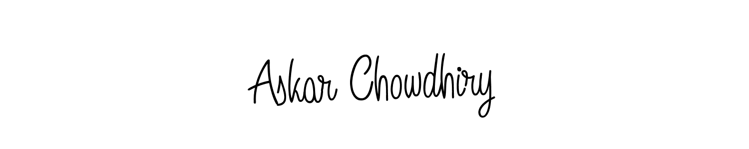 Make a beautiful signature design for name Askar Chowdhiry. With this signature (Angelique-Rose-font-FFP) style, you can create a handwritten signature for free. Askar Chowdhiry signature style 5 images and pictures png