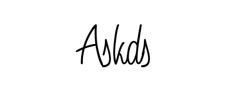 A timeless handwritten aesthetic for Askds. The Angelique-Rose-font-FFP font gives your signature a handcrafted feel with natural curves. Askds signature style 5 images and pictures png