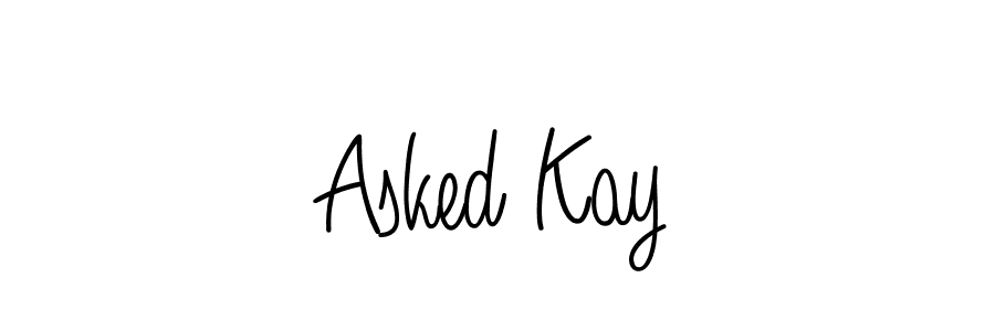 Make a beautiful signature design for name Asked Kay. With this signature (Angelique-Rose-font-FFP) style, you can create a handwritten signature for free. Asked Kay signature style 5 images and pictures png