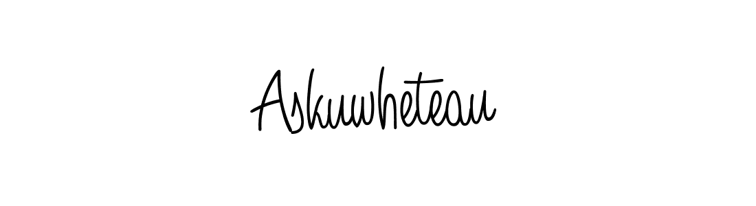 How to make Askuwheteau name signature. Use Angelique-Rose-font-FFP style for creating short signs online. This is the latest handwritten sign. Askuwheteau signature style 5 images and pictures png