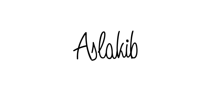 Use a signature maker to create a handwritten signature online. With this signature software, you can design (Angelique-Rose-font-FFP) your own signature for name Aslakib. Aslakib signature style 5 images and pictures png