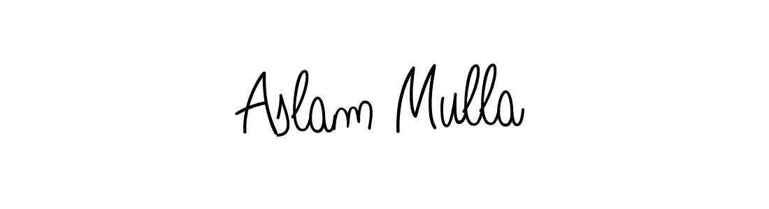 if you are searching for the best signature style for your name Aslam Mulla. so please give up your signature search. here we have designed multiple signature styles  using Angelique-Rose-font-FFP. Aslam Mulla signature style 5 images and pictures png