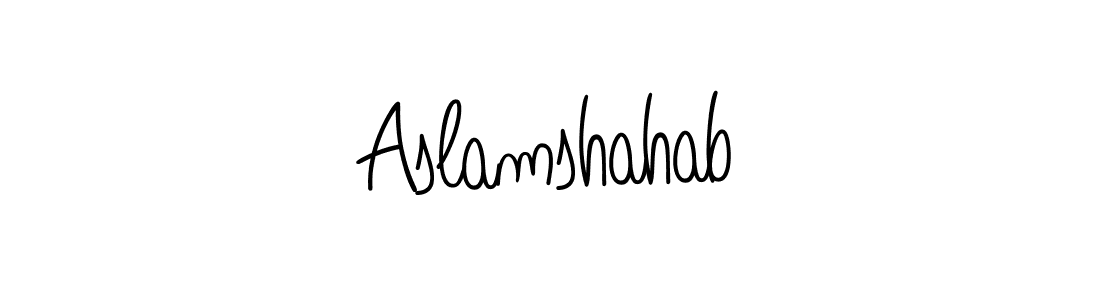 Aslamshahab stylish signature style. Best Handwritten Sign (Angelique-Rose-font-FFP) for my name. Handwritten Signature Collection Ideas for my name Aslamshahab. Aslamshahab signature style 5 images and pictures png