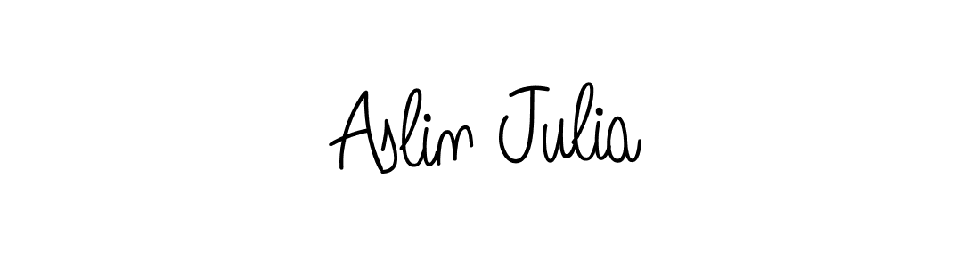 How to make Aslin Julia name signature. Use Angelique-Rose-font-FFP style for creating short signs online. This is the latest handwritten sign. Aslin Julia signature style 5 images and pictures png