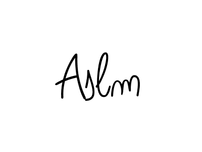 Use a signature maker to create a handwritten signature online. With this signature software, you can design (Angelique-Rose-font-FFP) your own signature for name Aslm. Aslm signature style 5 images and pictures png