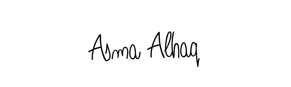 The best way (Angelique-Rose-font-FFP) to make a short signature is to pick only two or three words in your name. The name Asma Alhaq include a total of six letters. For converting this name. Asma Alhaq signature style 5 images and pictures png