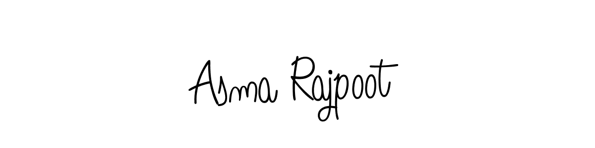 You should practise on your own different ways (Angelique-Rose-font-FFP) to write your name (Asma Rajpoot) in signature. don't let someone else do it for you. Asma Rajpoot signature style 5 images and pictures png