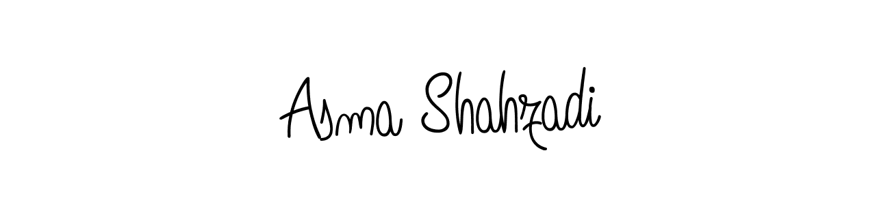 Make a beautiful signature design for name Asma Shahzadi. With this signature (Angelique-Rose-font-FFP) style, you can create a handwritten signature for free. Asma Shahzadi signature style 5 images and pictures png