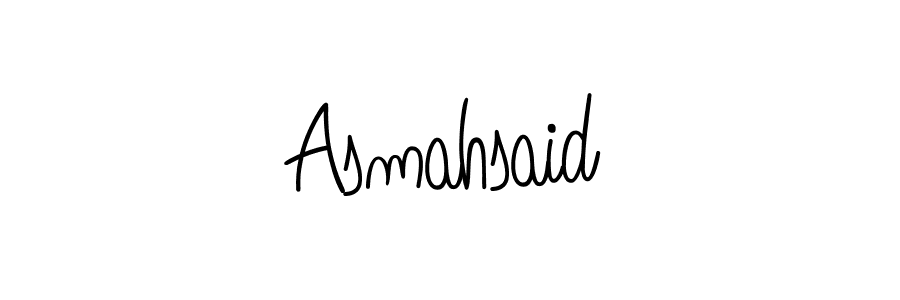 The best way (Angelique-Rose-font-FFP) to make a short signature is to pick only two or three words in your name. The name Asmahsaid include a total of six letters. For converting this name. Asmahsaid signature style 5 images and pictures png