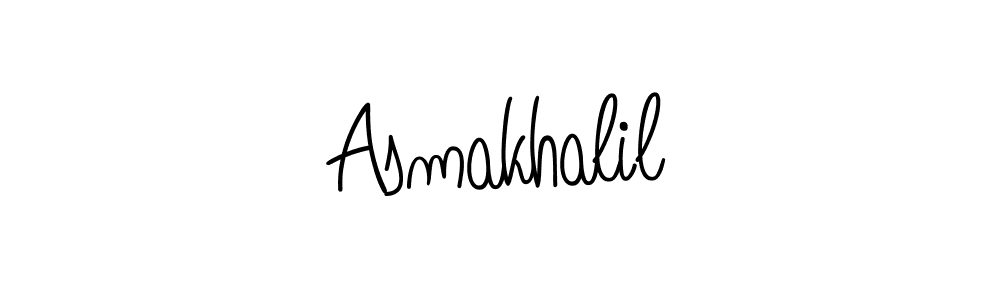 Make a beautiful signature design for name Asmakhalil. With this signature (Angelique-Rose-font-FFP) style, you can create a handwritten signature for free. Asmakhalil signature style 5 images and pictures png