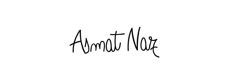 How to make Asmat Naz name signature. Use Angelique-Rose-font-FFP style for creating short signs online. This is the latest handwritten sign. Asmat Naz signature style 5 images and pictures png