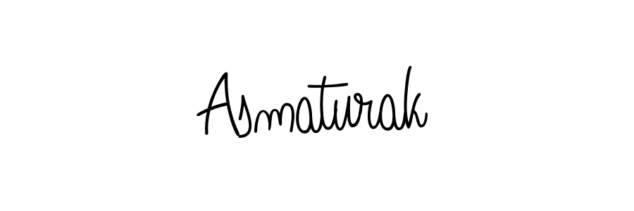 Make a beautiful signature design for name Asmaturak. With this signature (Angelique-Rose-font-FFP) style, you can create a handwritten signature for free. Asmaturak signature style 5 images and pictures png