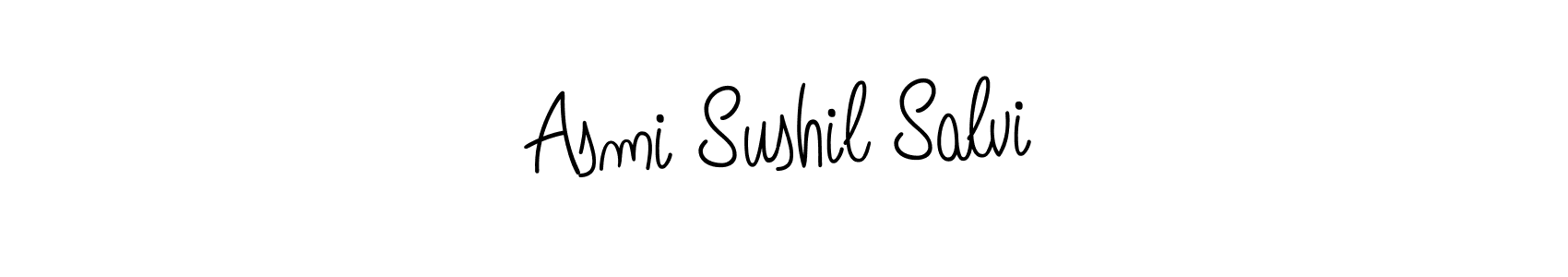 How to make Asmi Sushil Salvi name signature. Use Angelique-Rose-font-FFP style for creating short signs online. This is the latest handwritten sign. Asmi Sushil Salvi signature style 5 images and pictures png