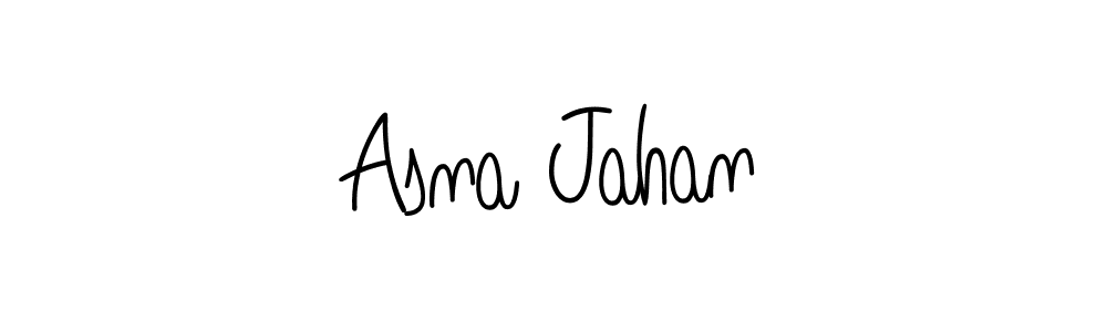 Make a beautiful signature design for name Asna Jahan. With this signature (Angelique-Rose-font-FFP) style, you can create a handwritten signature for free. Asna Jahan signature style 5 images and pictures png