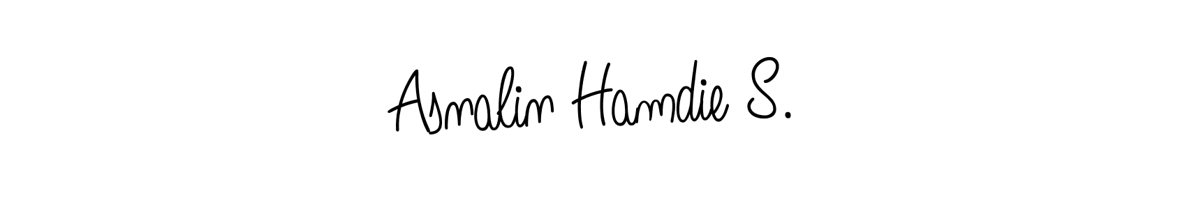 You should practise on your own different ways (Angelique-Rose-font-FFP) to write your name (Asnalin Hamdie S.) in signature. don't let someone else do it for you. Asnalin Hamdie S. signature style 5 images and pictures png