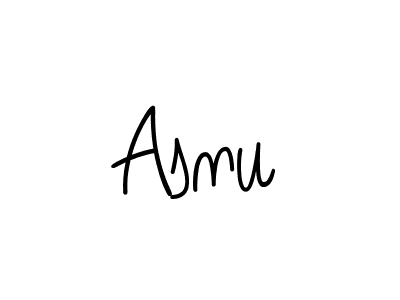How to make Asnu name signature. Use Angelique-Rose-font-FFP style for creating short signs online. This is the latest handwritten sign. Asnu signature style 5 images and pictures png