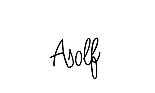 Use a signature maker to create a handwritten signature online. With this signature software, you can design (Angelique-Rose-font-FFP) your own signature for name Asolf. Asolf signature style 5 images and pictures png