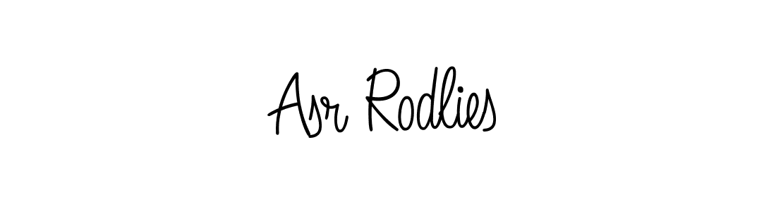 You should practise on your own different ways (Angelique-Rose-font-FFP) to write your name (Asr Rodlies) in signature. don't let someone else do it for you. Asr Rodlies signature style 5 images and pictures png