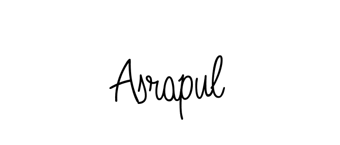 if you are searching for the best signature style for your name Asrapul. so please give up your signature search. here we have designed multiple signature styles  using Angelique-Rose-font-FFP. Asrapul signature style 5 images and pictures png