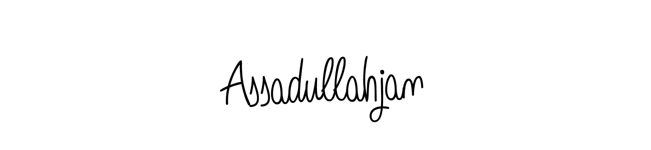 Also we have Assadullahjan name is the best signature style. Create professional handwritten signature collection using Angelique-Rose-font-FFP autograph style. Assadullahjan signature style 5 images and pictures png