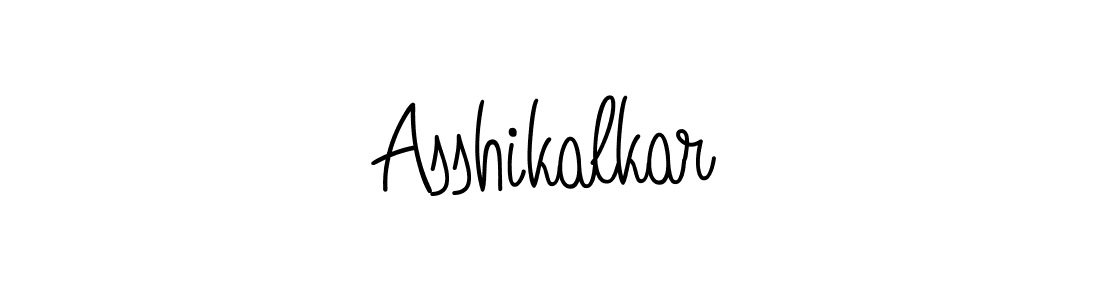 Make a beautiful signature design for name Asshikalkar. With this signature (Angelique-Rose-font-FFP) style, you can create a handwritten signature for free. Asshikalkar signature style 5 images and pictures png