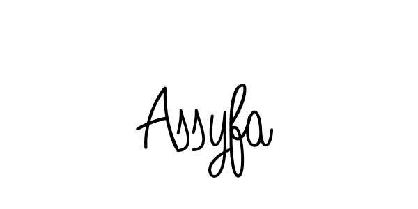 Make a beautiful signature design for name Assyfa. With this signature (Angelique-Rose-font-FFP) style, you can create a handwritten signature for free. Assyfa signature style 5 images and pictures png