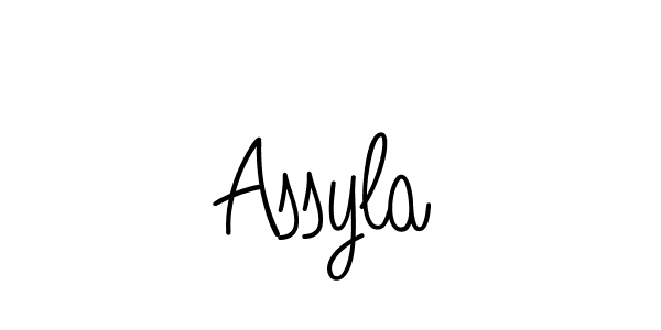 Make a beautiful signature design for name Assyla. With this signature (Angelique-Rose-font-FFP) style, you can create a handwritten signature for free. Assyla signature style 5 images and pictures png