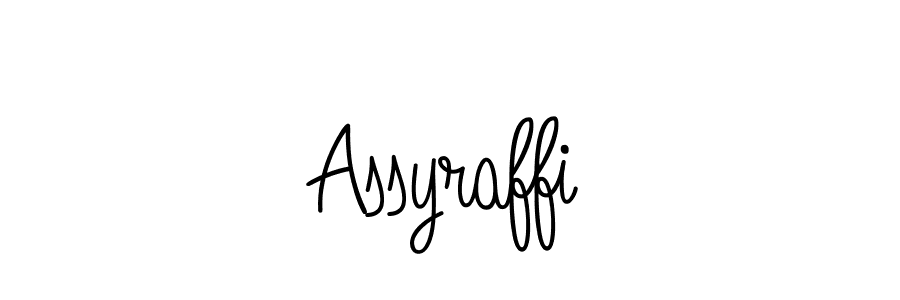 Use a signature maker to create a handwritten signature online. With this signature software, you can design (Angelique-Rose-font-FFP) your own signature for name Assyraffi. Assyraffi signature style 5 images and pictures png