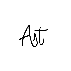 Make a beautiful signature design for name Ast. With this signature (Angelique-Rose-font-FFP) style, you can create a handwritten signature for free. Ast signature style 5 images and pictures png