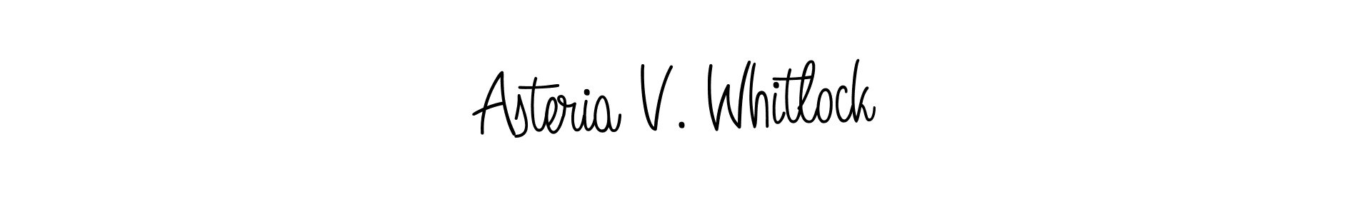 Make a beautiful signature design for name Asteria V. Whitlock. With this signature (Angelique-Rose-font-FFP) style, you can create a handwritten signature for free. Asteria V. Whitlock signature style 5 images and pictures png