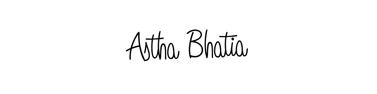 Make a beautiful signature design for name Astha Bhatia. With this signature (Angelique-Rose-font-FFP) style, you can create a handwritten signature for free. Astha Bhatia signature style 5 images and pictures png
