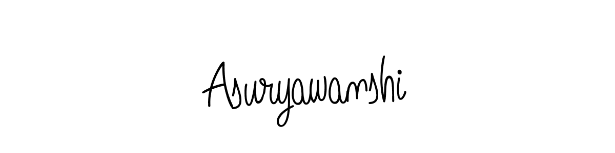 Use a signature maker to create a handwritten signature online. With this signature software, you can design (Angelique-Rose-font-FFP) your own signature for name Asuryawanshi. Asuryawanshi signature style 5 images and pictures png