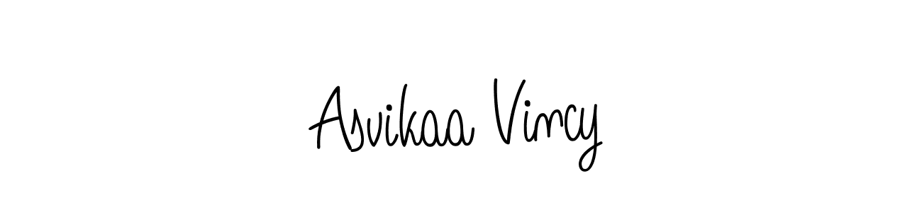 Make a short Asvikaa Vincy signature style. Manage your documents anywhere anytime using Angelique-Rose-font-FFP. Create and add eSignatures, submit forms, share and send files easily. Asvikaa Vincy signature style 5 images and pictures png