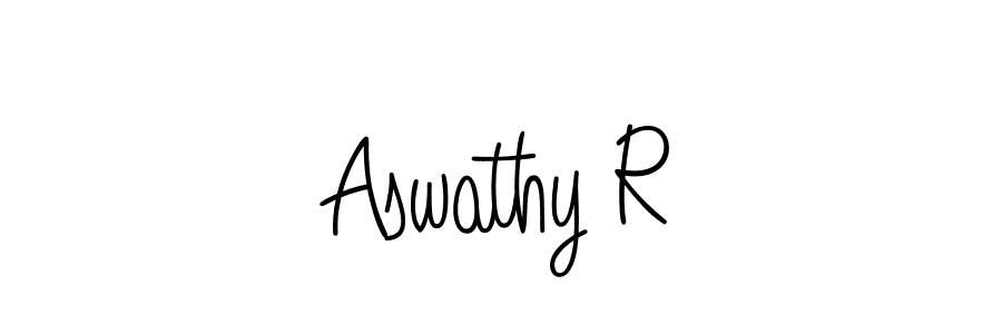 Design your own signature with our free online signature maker. With this signature software, you can create a handwritten (Angelique-Rose-font-FFP) signature for name Aswathy R. Aswathy R signature style 5 images and pictures png