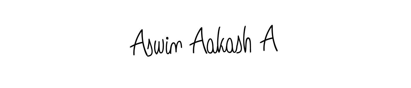 The best way (Angelique-Rose-font-FFP) to make a short signature is to pick only two or three words in your name. The name Aswin Aakash A include a total of six letters. For converting this name. Aswin Aakash A signature style 5 images and pictures png