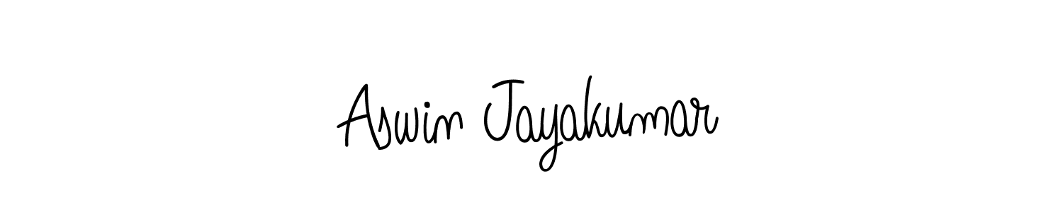 The best way (Angelique-Rose-font-FFP) to make a short signature is to pick only two or three words in your name. The name Aswin Jayakumar include a total of six letters. For converting this name. Aswin Jayakumar signature style 5 images and pictures png