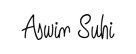 The Angelique-Rose-font-FFP typeface gives name Aswin Suhi a refined look. Suitable for certificates, diplomas, and official verification. Aswin Suhi signature style 5 images and pictures png