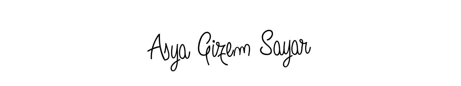 You should practise on your own different ways (Angelique-Rose-font-FFP) to write your name (Asya Gizem Sayar) in signature. don't let someone else do it for you. Asya Gizem Sayar signature style 5 images and pictures png