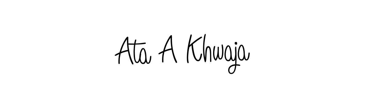 if you are searching for the best signature style for your name Ata A Khwaja. so please give up your signature search. here we have designed multiple signature styles  using Angelique-Rose-font-FFP. Ata A Khwaja signature style 5 images and pictures png