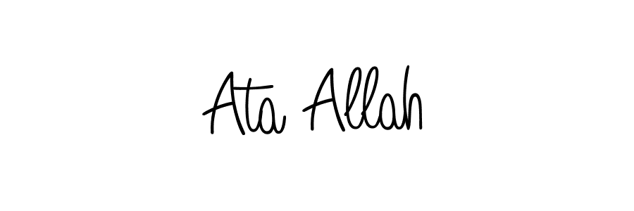 You should practise on your own different ways (Angelique-Rose-font-FFP) to write your name (Ata Allah) in signature. don't let someone else do it for you. Ata Allah signature style 5 images and pictures png