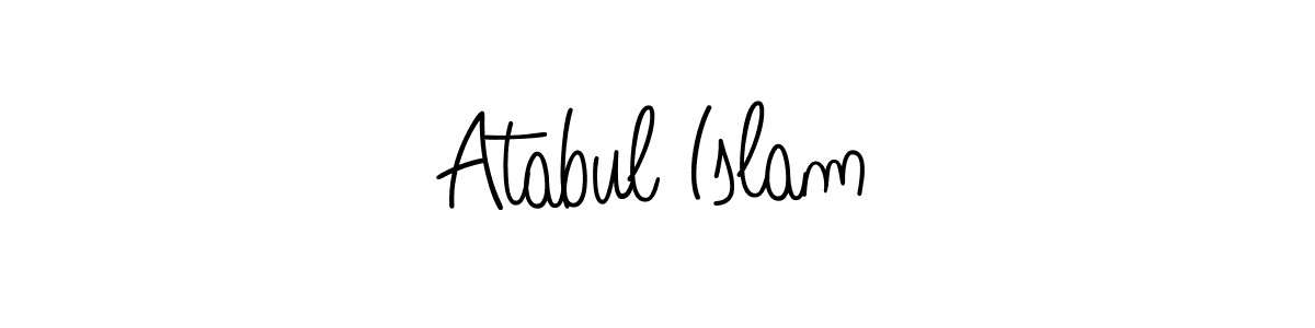 Create a beautiful signature design for name Atabul Islam. With this signature (Angelique-Rose-font-FFP) fonts, you can make a handwritten signature for free. Atabul Islam signature style 5 images and pictures png