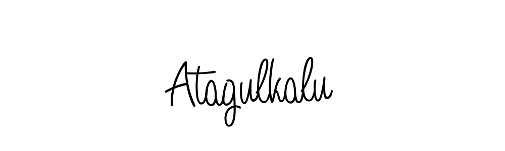 Make a beautiful signature design for name Atagulkalu. With this signature (Angelique-Rose-font-FFP) style, you can create a handwritten signature for free. Atagulkalu signature style 5 images and pictures png