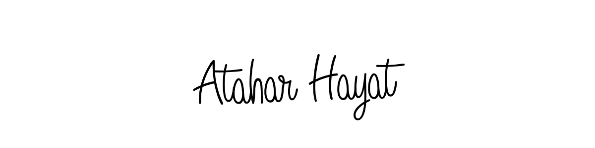 Create a beautiful signature design for name Atahar Hayat. With this signature (Angelique-Rose-font-FFP) fonts, you can make a handwritten signature for free. Atahar Hayat signature style 5 images and pictures png