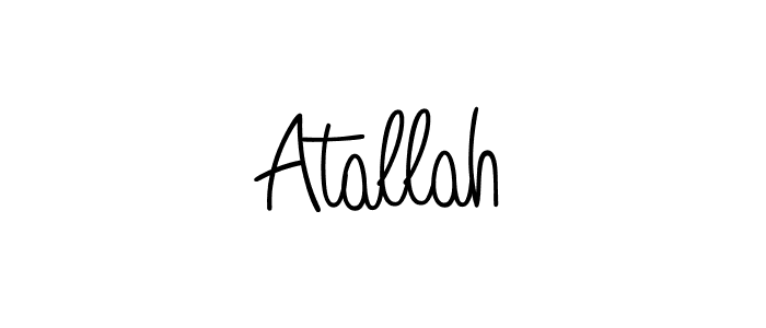 Use a signature maker to create a handwritten signature online. With this signature software, you can design (Angelique-Rose-font-FFP) your own signature for name Atallah. Atallah signature style 5 images and pictures png