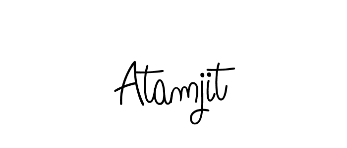 Use a signature maker to create a handwritten signature online. With this signature software, you can design (Angelique-Rose-font-FFP) your own signature for name Atamjit. Atamjit signature style 5 images and pictures png