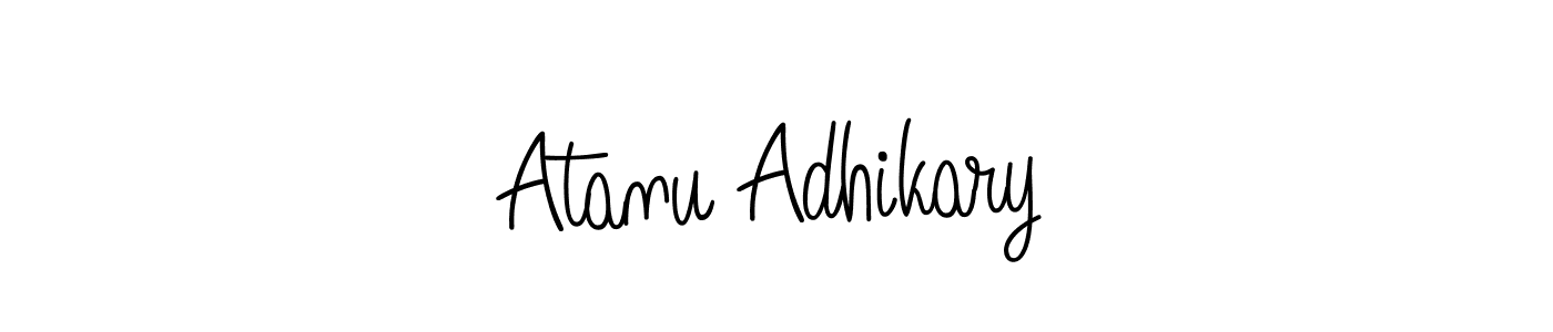 You should practise on your own different ways (Angelique-Rose-font-FFP) to write your name (Atanu Adhikary) in signature. don't let someone else do it for you. Atanu Adhikary signature style 5 images and pictures png