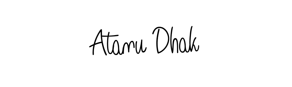 Use a signature maker to create a handwritten signature online. With this signature software, you can design (Angelique-Rose-font-FFP) your own signature for name Atanu Dhak. Atanu Dhak signature style 5 images and pictures png