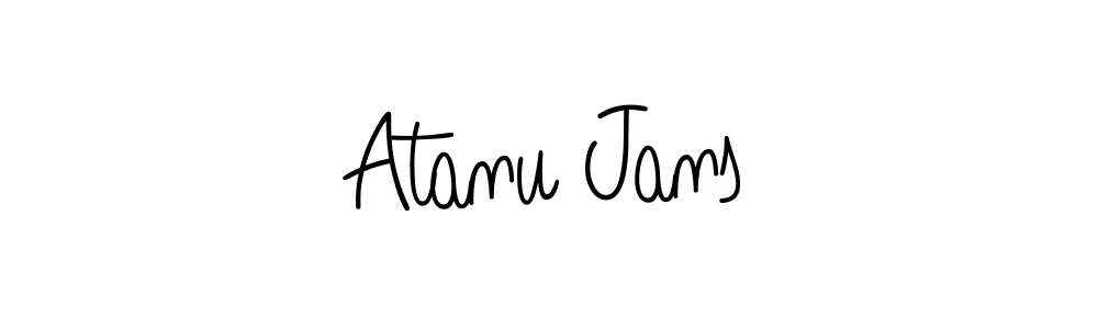 Use a signature maker to create a handwritten signature online. With this signature software, you can design (Angelique-Rose-font-FFP) your own signature for name Atanu Jans. Atanu Jans signature style 5 images and pictures png