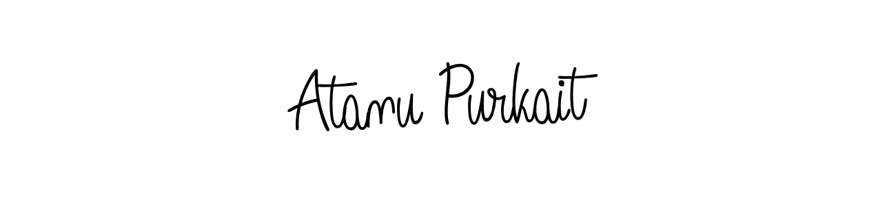 Atanu Purkait stylish signature style. Best Handwritten Sign (Angelique-Rose-font-FFP) for my name. Handwritten Signature Collection Ideas for my name Atanu Purkait. Atanu Purkait signature style 5 images and pictures png